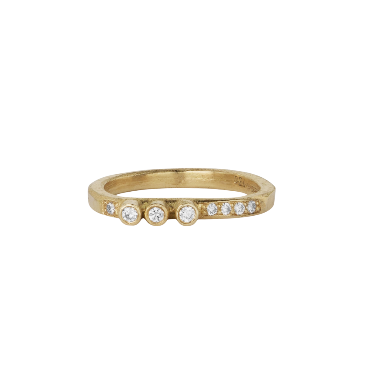 Eternity ring in 18kt gold with 8 white diamonds