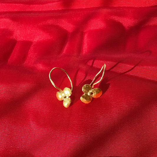 Earrings Little Flowers in 24 kt. and 18 kt. gold
