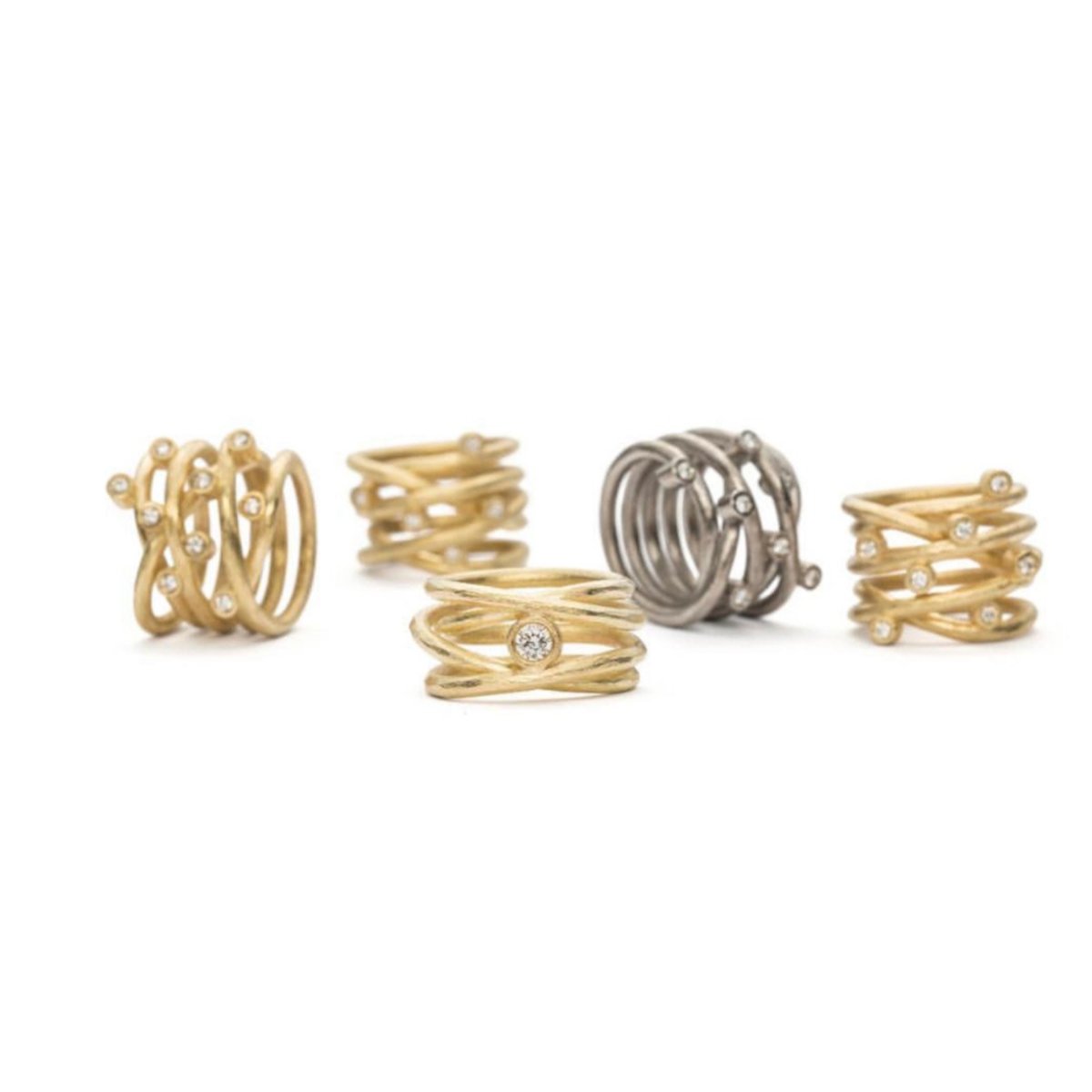 Loop Ring Classic - guld - 9 Diamanter - Kristine Algreen Jewelry