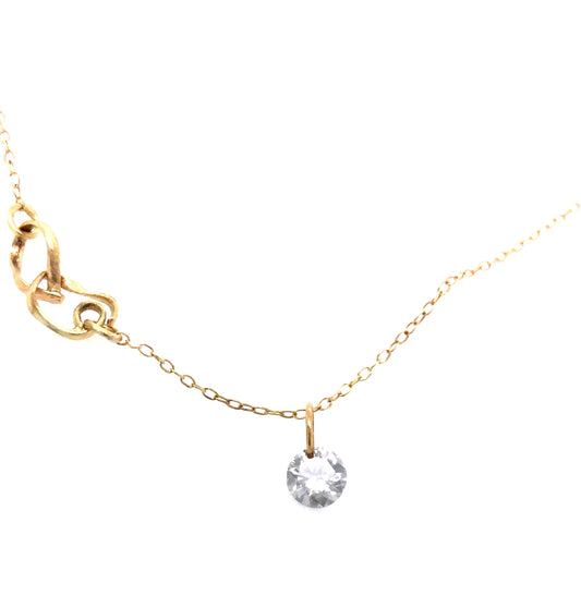 Flair halskæde med gennemboret diamant & håndlavet lås i 18 kt. guld