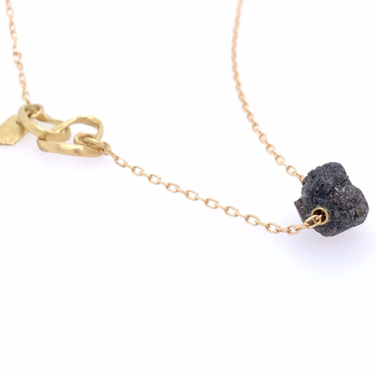 Flair halskæde med rå diamant & 18kt. guld kæde