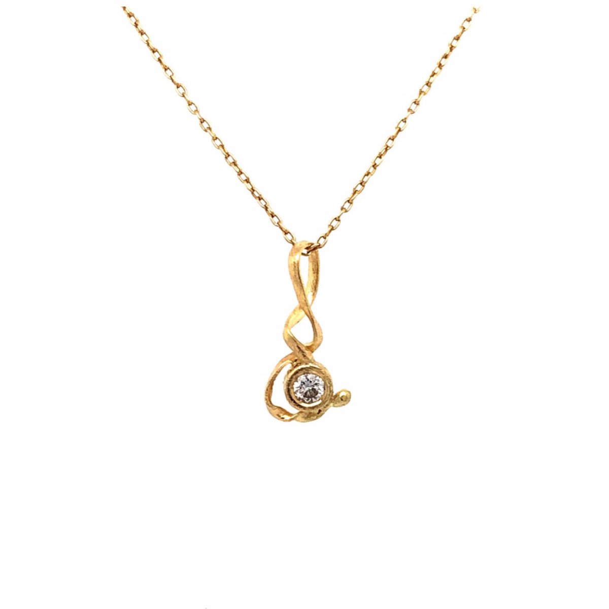 Flair Necklace - Diamond Pendant - 18 kt. gold