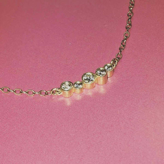 LineUp Halskæde - 18kt  - Guld - Diamanter Kristine Algreen Jewelry